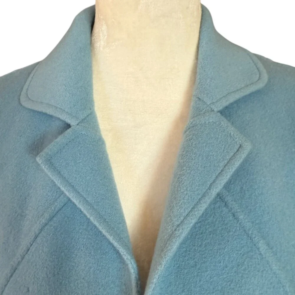 Talbots Petites wool collared long sleeve open cardigan sweater jacket P4